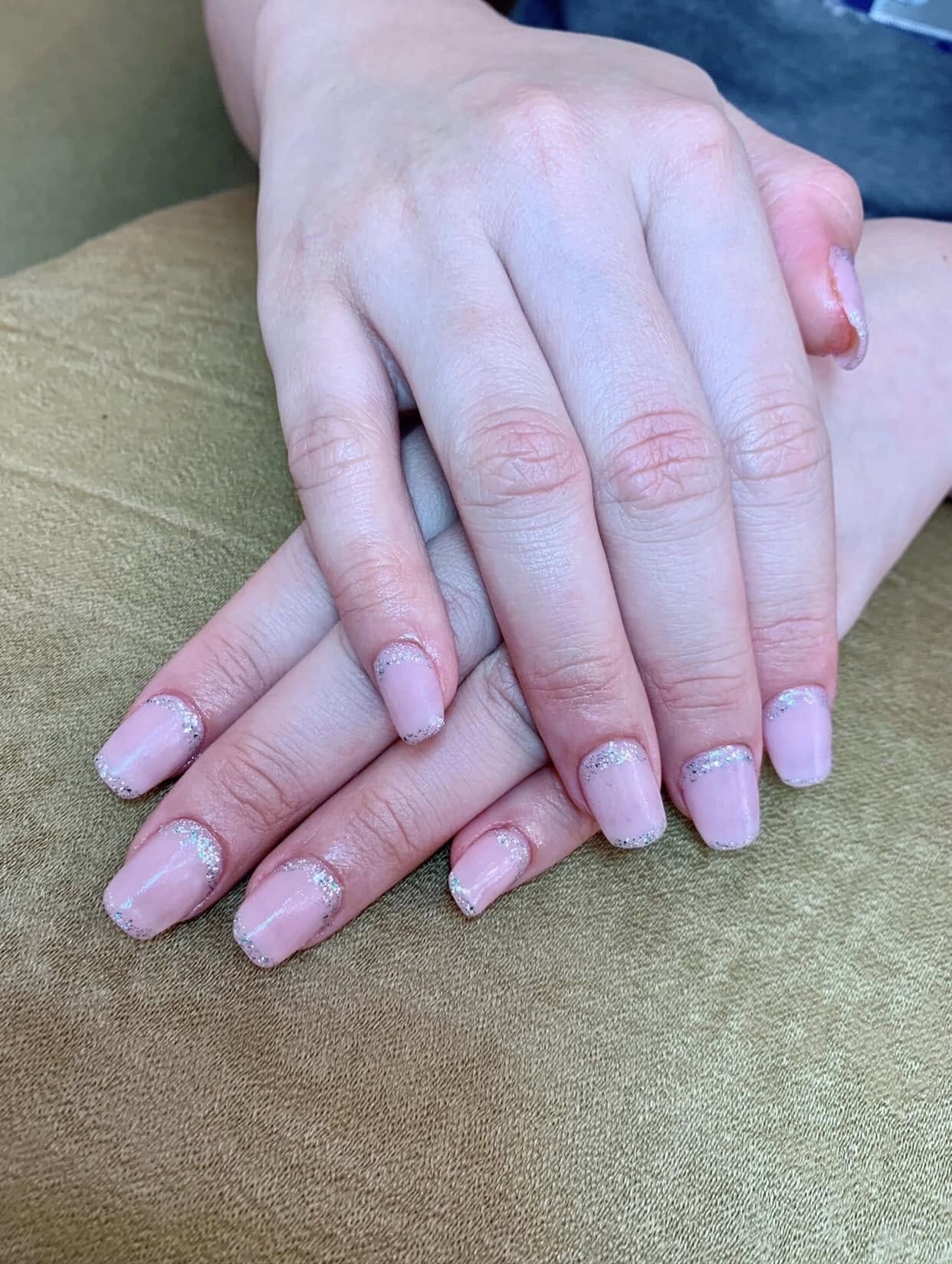 Pink Glitter Tips